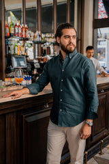 Oxfordhemd "Milano" petrolgrün