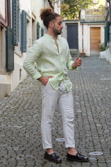 Leinenhemd "Amalfi" grün