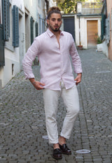 Leinenhemd "Portofino" rosa